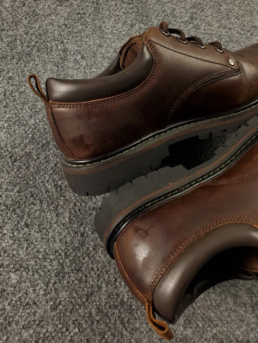 Skechers Tom Cats Oxford Shoes Size 9 Leather Lug Sole Dark Brown Y2K Vintage